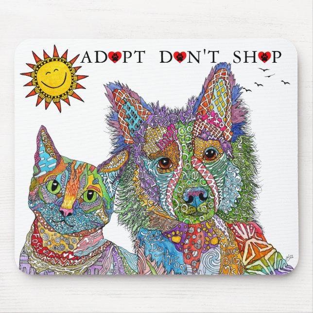 Mousepad Salvamento de Animais Adotar Não Comprar (Frente)