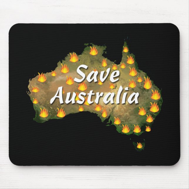 Mousepad Salvar a Austrália do desastre de Bushfire (Frente)