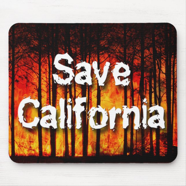 Mousepad Salvar Califórnia em incêndios florestais (Frente)