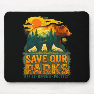 Mousepad Salvar parques conservação urso natureza visitante