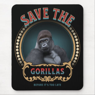 Mousepad Salve Os Gorilas Espécies Ameaçadas