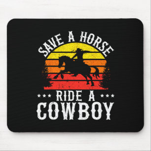 Mousepad Salve Um Cavalo De Um Vaqueiro Rodeio Ocidental