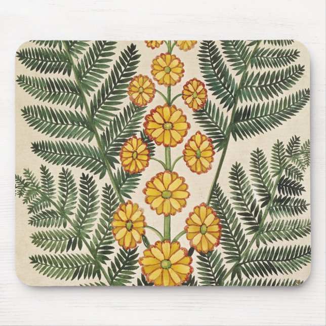 Mousepad Samambaia com flores amarelas (Frente)