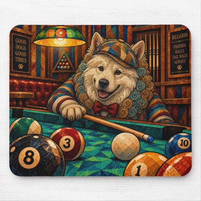 Mousepad Samoyed, Mosaico Geométrico (Frente)