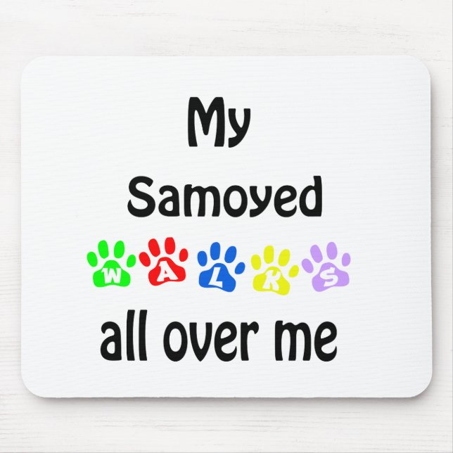 Mousepad Samoyed Walks Design (Frente)