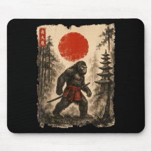 Mousepad Samurai Bigfoot Japonês Vintage Sasquatch Ukiyo-e
