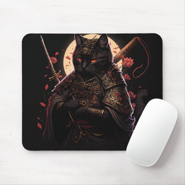 Mousepad Samurai Black Cat (Com mouse)