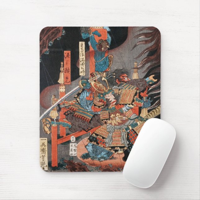 Mousepad Samurai Hero Minamoto no Yorimitsu: Ukiyo-e (Com mouse)