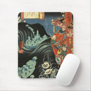Mousepad Samurai Hero Yoshitsune luta contra os fantasmas d