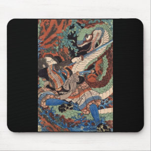 Mousepad Samurai japonês que pinta C. 1800's