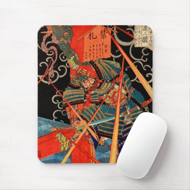 MOUSEPAD SAMURAI LUTANDO CONTRA MONSTRO (Com mouse)