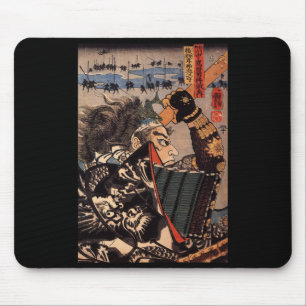 Mousepad Samurai na guerra. Armadura bonita do dragão. c.