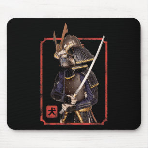 Mousepad Samurai Ninja Pug Dog Lover Kawaii Tattoo