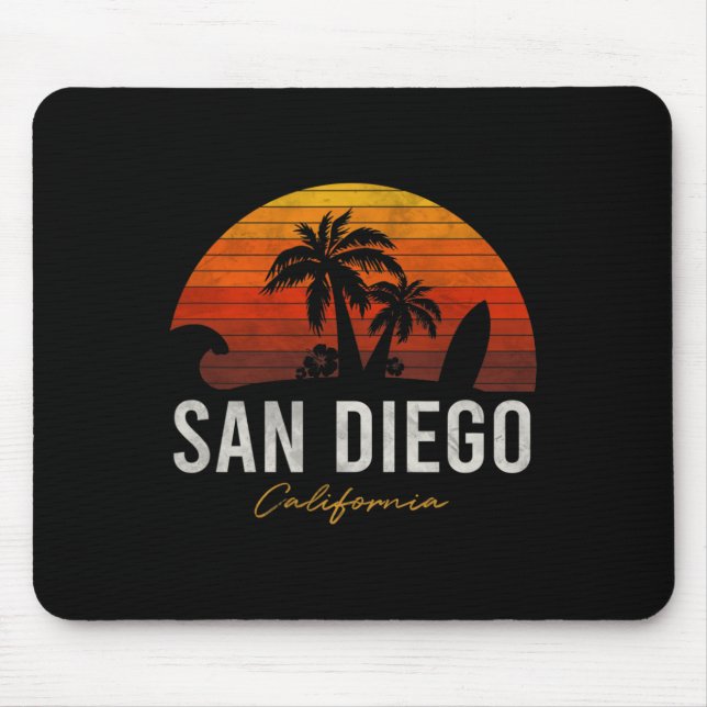 Mousepad San Diego Beach California Palms VacSurf Sun (Frente)