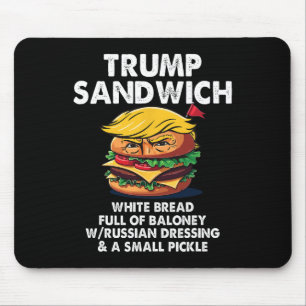 Mousepad Sanduíche Trump Pão Branco Cheio De Balela Engraça