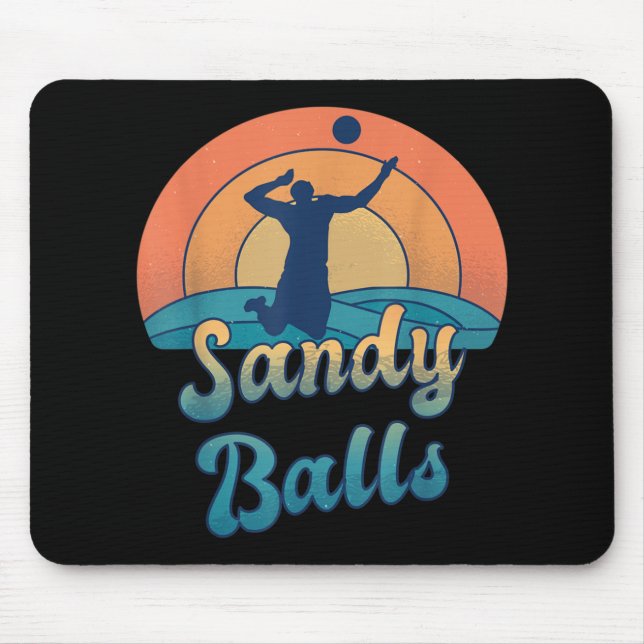 Mousepad Sandy Balls para um Jogador de Voleibol de Praia (Frente)