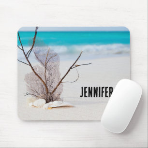 Mousepad Sandy Beach com White Seashells