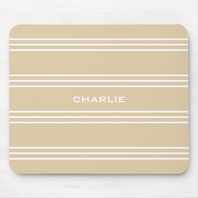 Mousepad Sandy Stripes monograma personalizado (Frente)