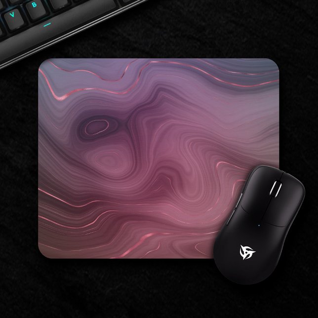 Mousepad Sangria Strata | Moody Pink e Purple Luxe Agate (Criador carregado)