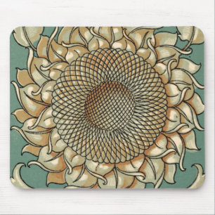 Mousepad Sangue de girassol em fundo azul-esverdeado