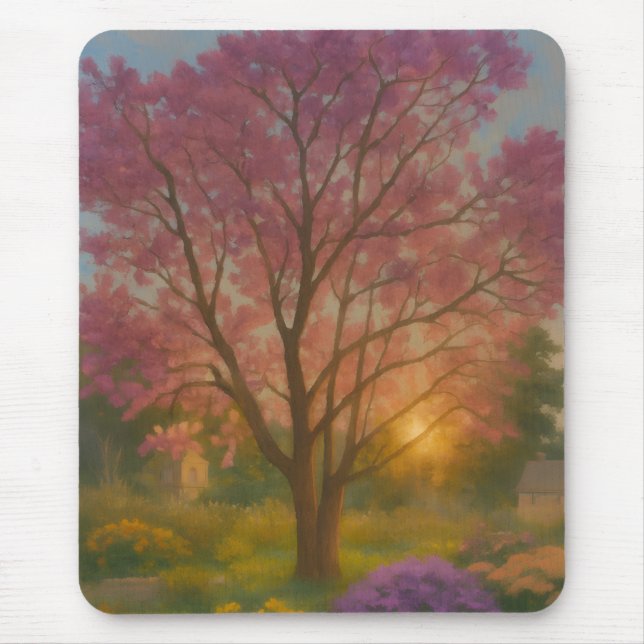 Mousepad Sangue de ouro - Pintura de Jardim Sunset (Frente)