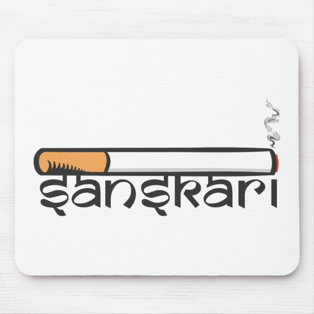 Mousepad Sanskari Indian Desi Girl ou boy Sutta Hindi Sloga (Frente)