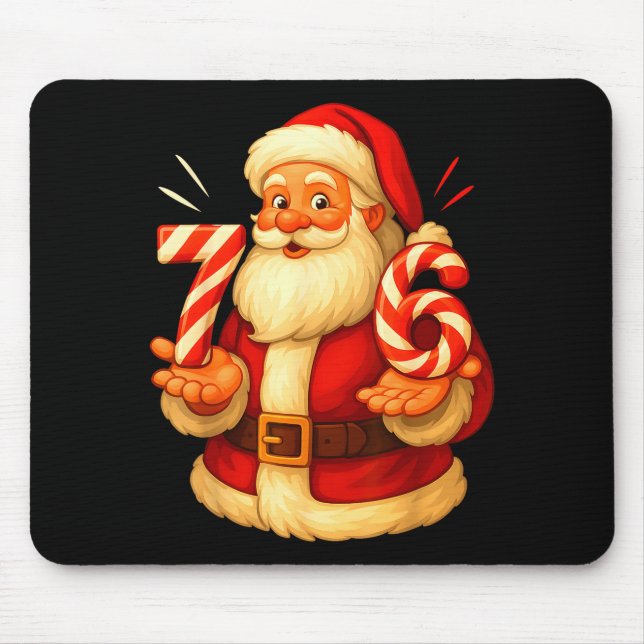Mousepad Santa 67 Candy Cane Six Seven Santa Claus Funny Ch (Frente)