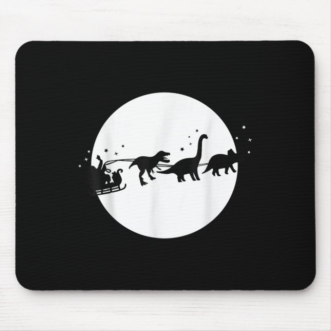 Mousepad Santa And His Dinosaur Sleigh Ride, T-rexmas, Boys (Frente)