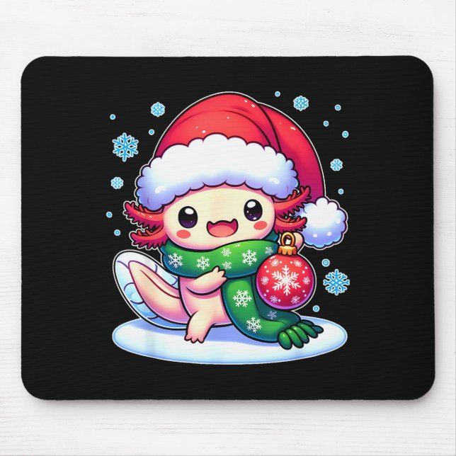 Mousepad Santa Axolotl Funny Cute Xmas Funny Christmas  (Frente)