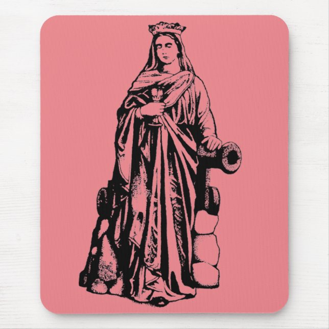 Mousepad Santa Bárbara a Grande Mártir Arte Gráfico Sagrado (Frente)