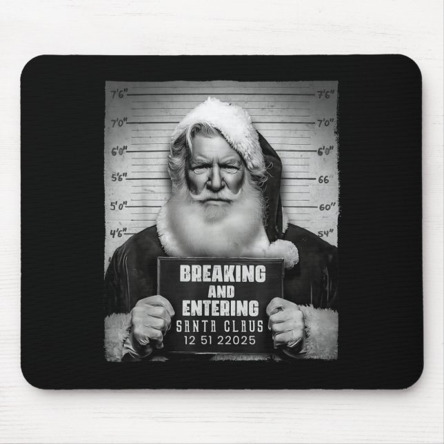 Mousepad Santa Breaking Entering Mugshot Funny Christmas Ho (Frente)