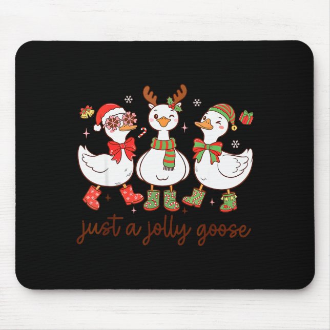 Mousepad Santa Christmas Goose Just A Jolly Goose Kids Boys (Frente)