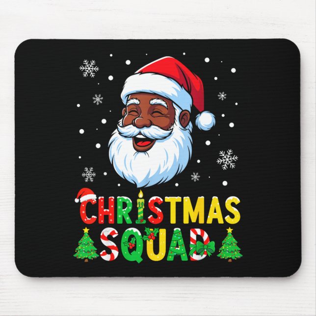 Mousepad Santa Christmas Squad Black Men African American F (Frente)