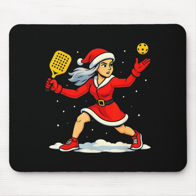 Mousepad Santa Ckleball Player Christmas Snow Xmas Pajamas  (Frente)