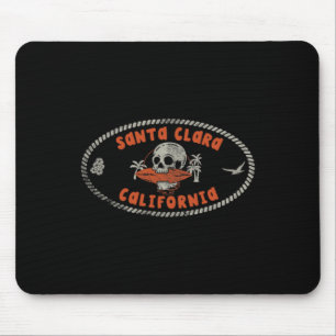 Mousepad Santa Clara Califórnia Ca Retro Surfista Frente E