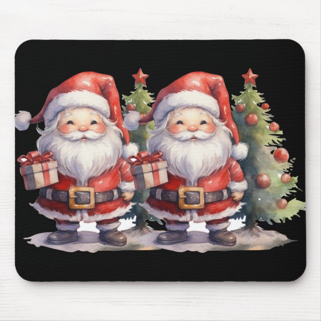 Mousepad Santa Claus And Christmas Tree T Shirt  (Frente)