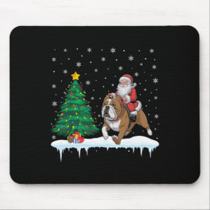 Mousepad Santa Claus Andando A Bulldog Americano Garotas Ch