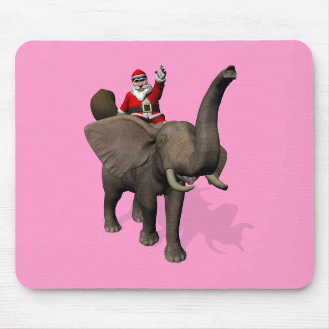 Mousepad Santa Claus Andando Em Elefante (Frente)