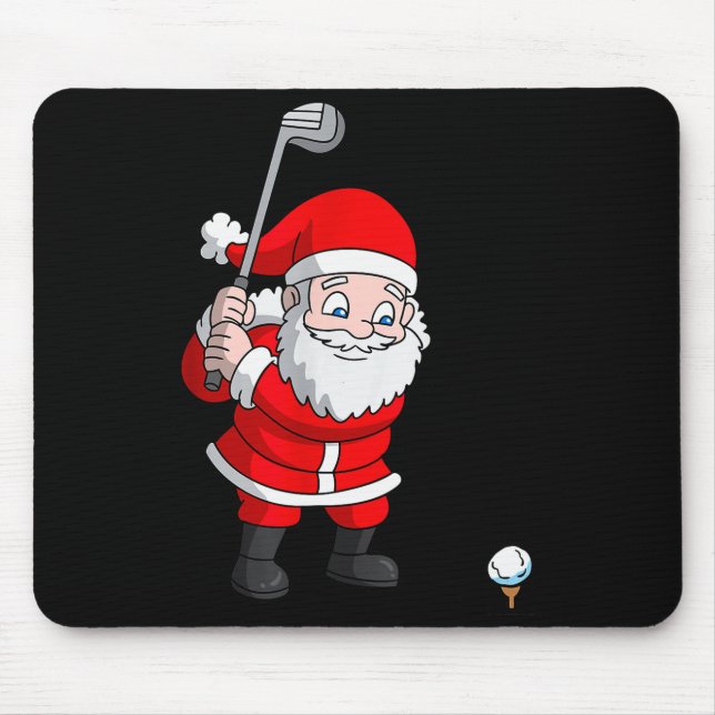 Mousepad Santa Claus Golf Christmas Golfer Golfing  (Frente)