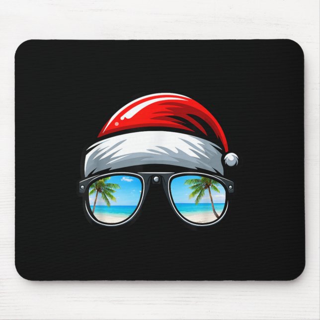 Mousepad Santa Claus Hat Sungles Beach Christmas In July  (Frente)