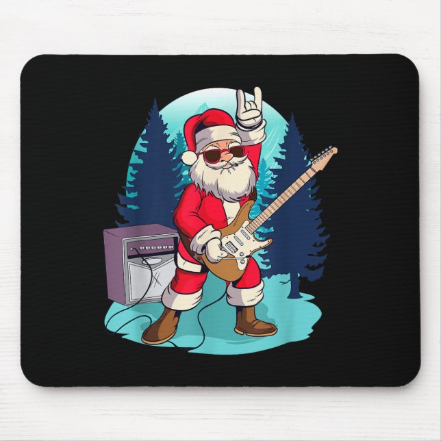 Mousepad Santa Claus Shirts For Guitarists Musicians Gift C (Frente)