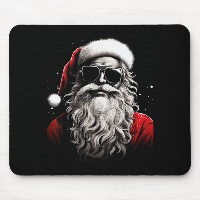 Mousepad Santa Claus Silhouette Christmas Sungles Caricatur (Frente)