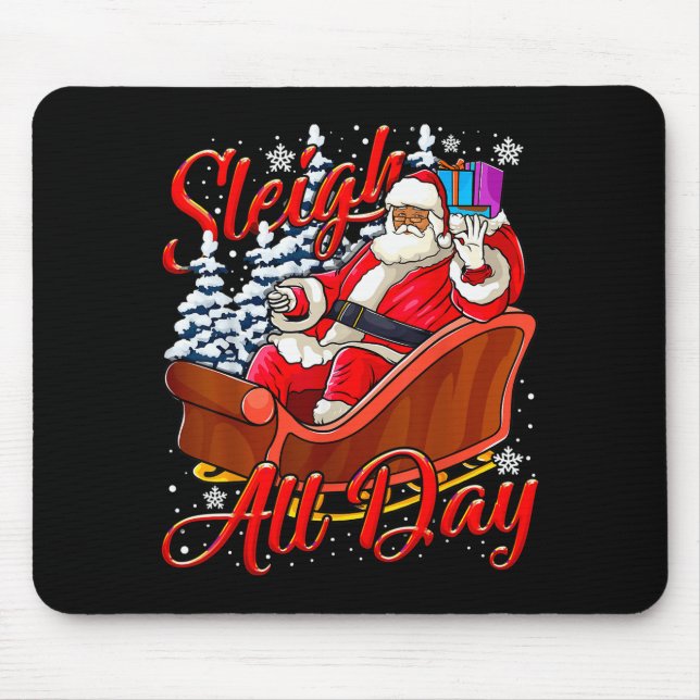 Mousepad Santa Claus Sleigh Toys Black African American Chr (Frente)