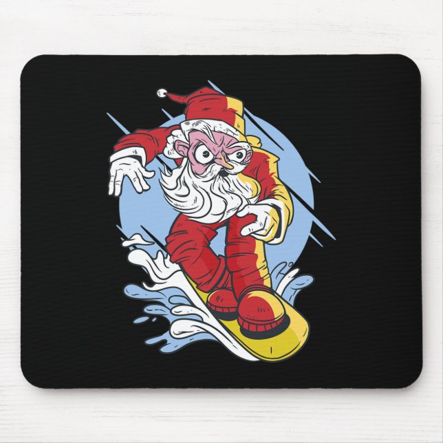 Mousepad Santa Claus Snowboard Natal Esporte Snowboard (Frente)