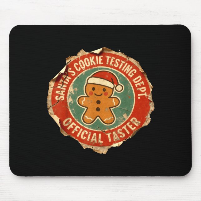Mousepad Santa Cookie Testing Department Taster Christmas  (Frente)