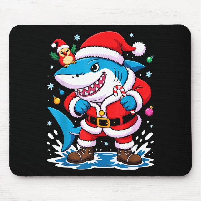 Mousepad Santa Costume For Kids Boys Adults Funny Shark Chr (Frente)
