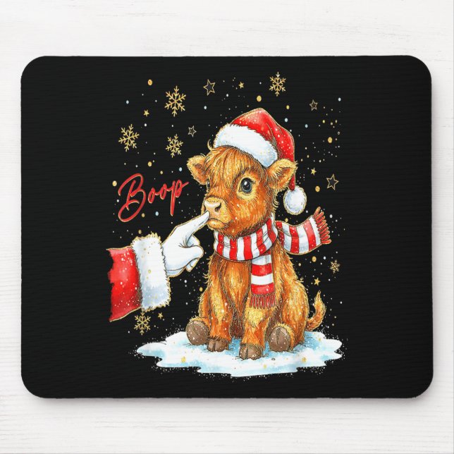 Mousepad Santa Farmer Funny Western Hand Boop Christmas Hig (Frente)