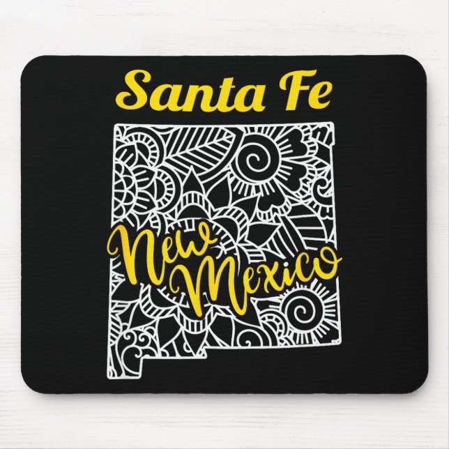 Mousepad Santa Fe Nm - New Mexico City With Mandala  (Frente)