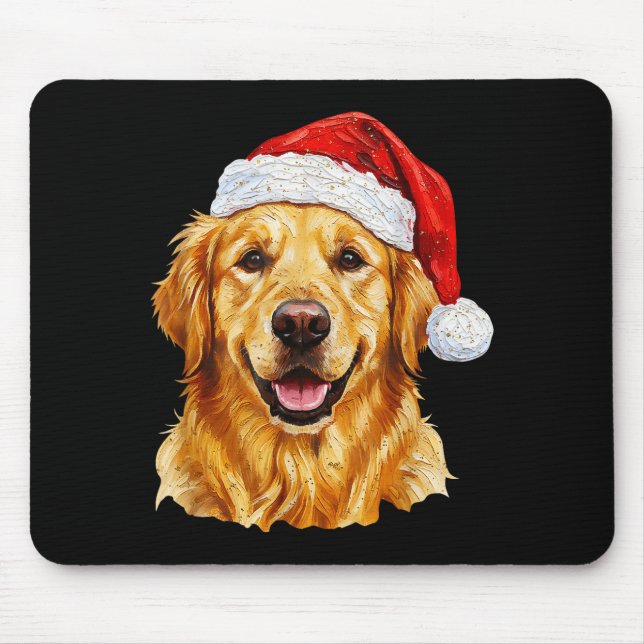 Mousepad Santa Golden Retriever Christmas Golden Retriever  (Frente)