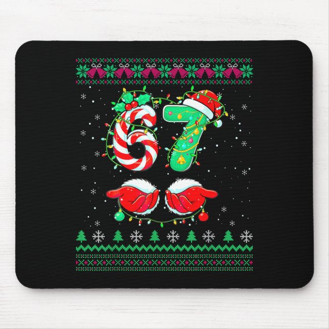 Mousepad Santa Hands 67 Christmas Ugly Sweater Six Seven Me (Frente)